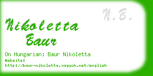 nikoletta baur business card